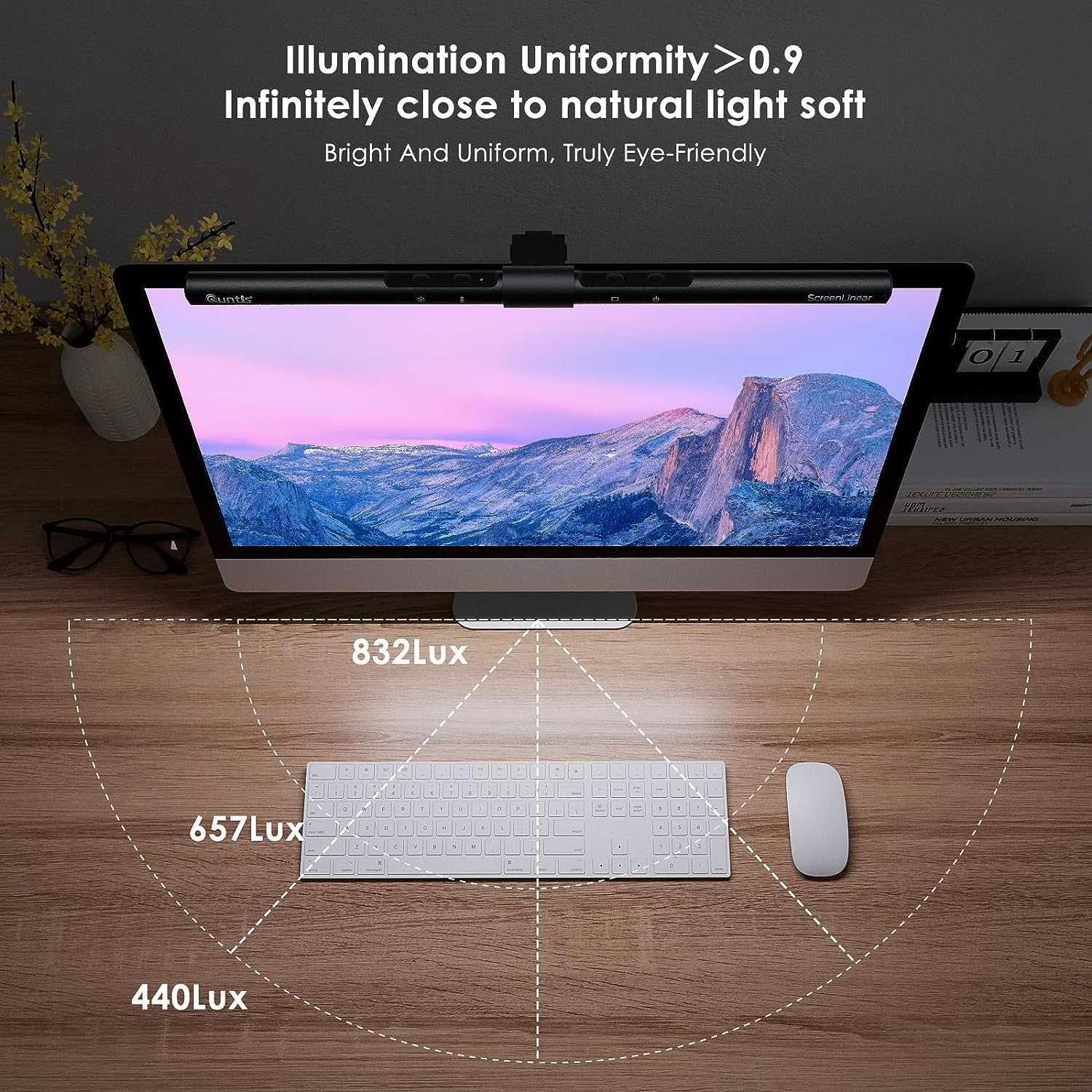 Novo Professional 40cm, 78 LEDs, USB monitor lamp with Touch Control