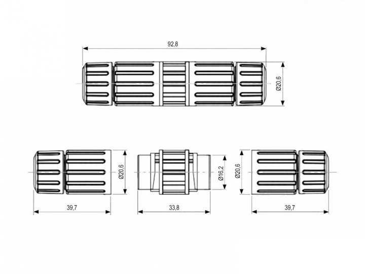 Герметичный разъем SZC-16 RJ45 с проходным адаптером 2 x 8P8C.Starlink