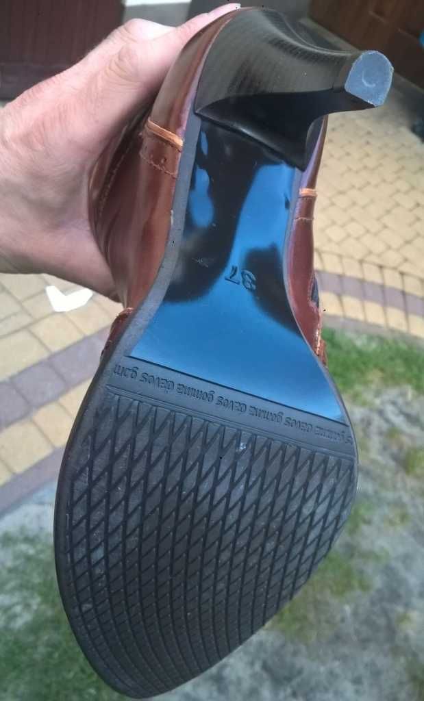 NOWE Buty-Kozaki Szpilki MUSZKIETERKI 37 Natural skóra-100% I-Klasa Gw