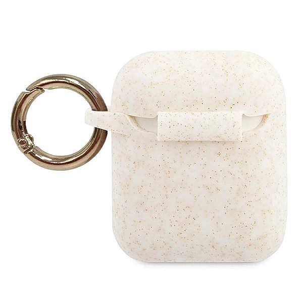 Etui Guess Silicone Glitter na AirPods 1/2 - białe