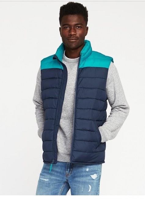 Чоловіча синьо-бірюзова жилетка. Old Navi. Розмір S.