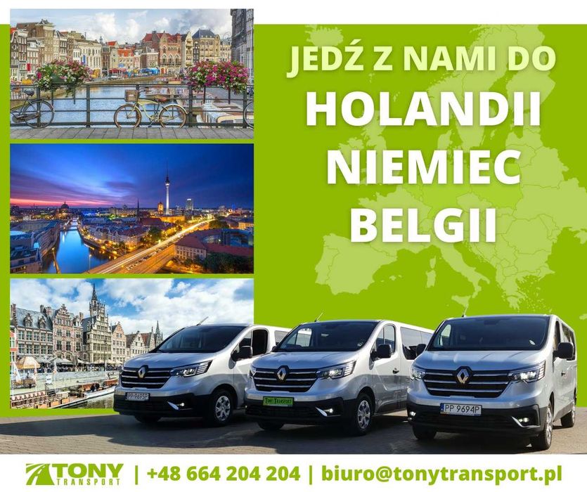 Bus Do Holandii Przewóz osób do Niemiec i Belgii.