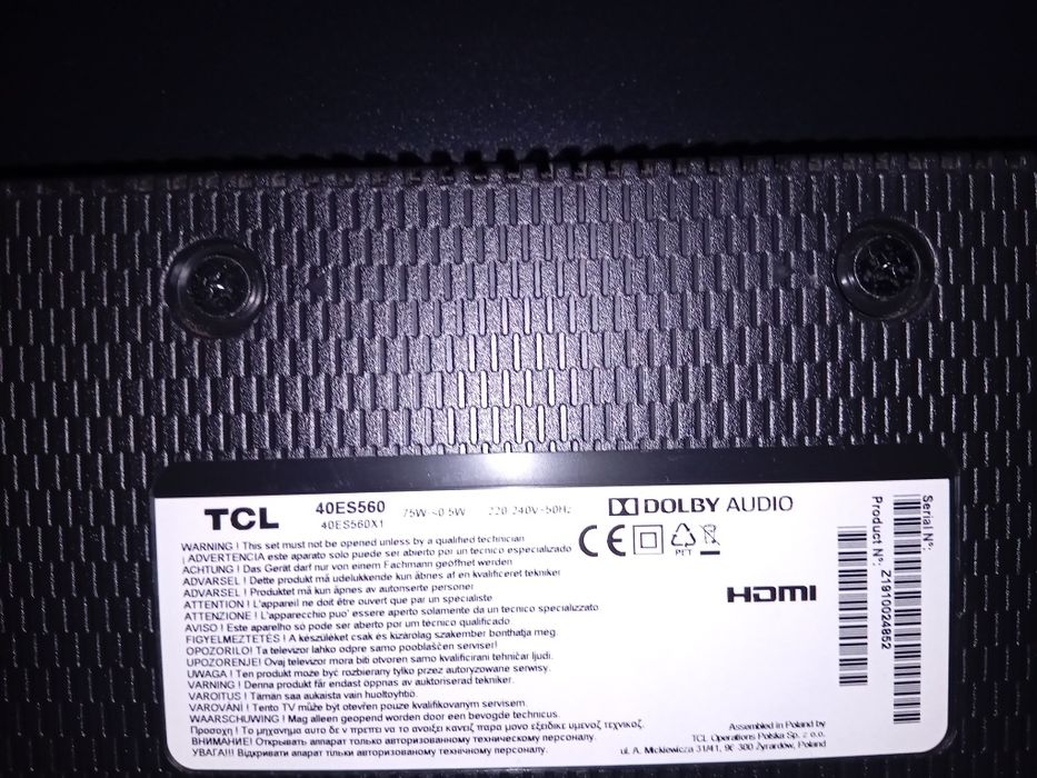 TV TCL 40'' ES560 series para peças