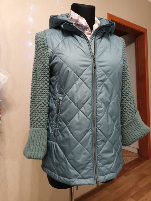 Куртка с вязаными рукавами