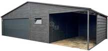Garaż Blaszany Premium 8X6M + Wiata 3X6 Brama Drzwi Okno Rynny Tkd328