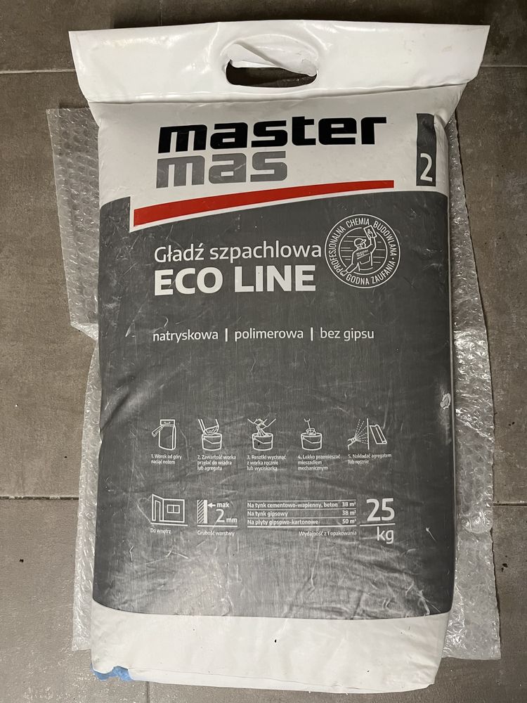Gotowa gladź szpachlowa Master Mas Eco Line worek 25kg