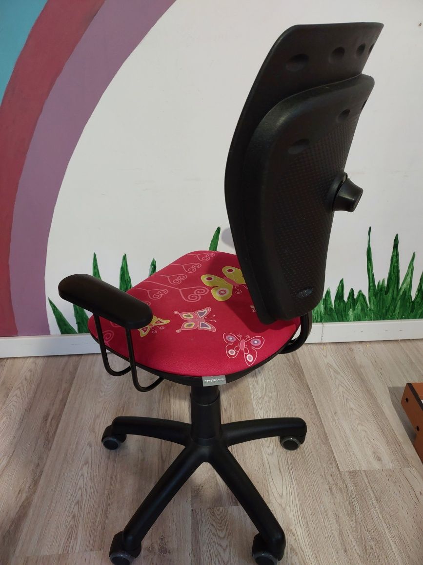 Krzesło obrotowe do biurka Butterfly fioletowe biurowy różowy