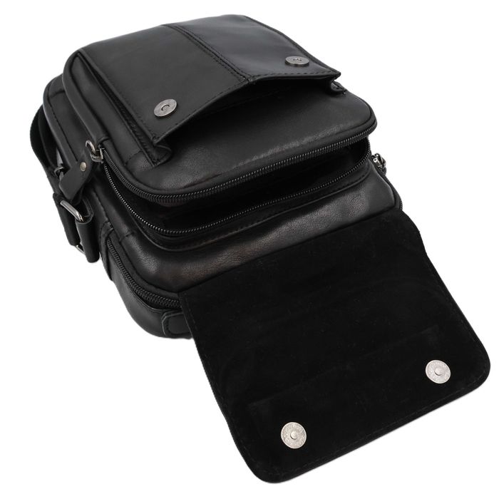 Сумка чоловіча натуральна шкіра leather 337Black Сумка мужская кожаная