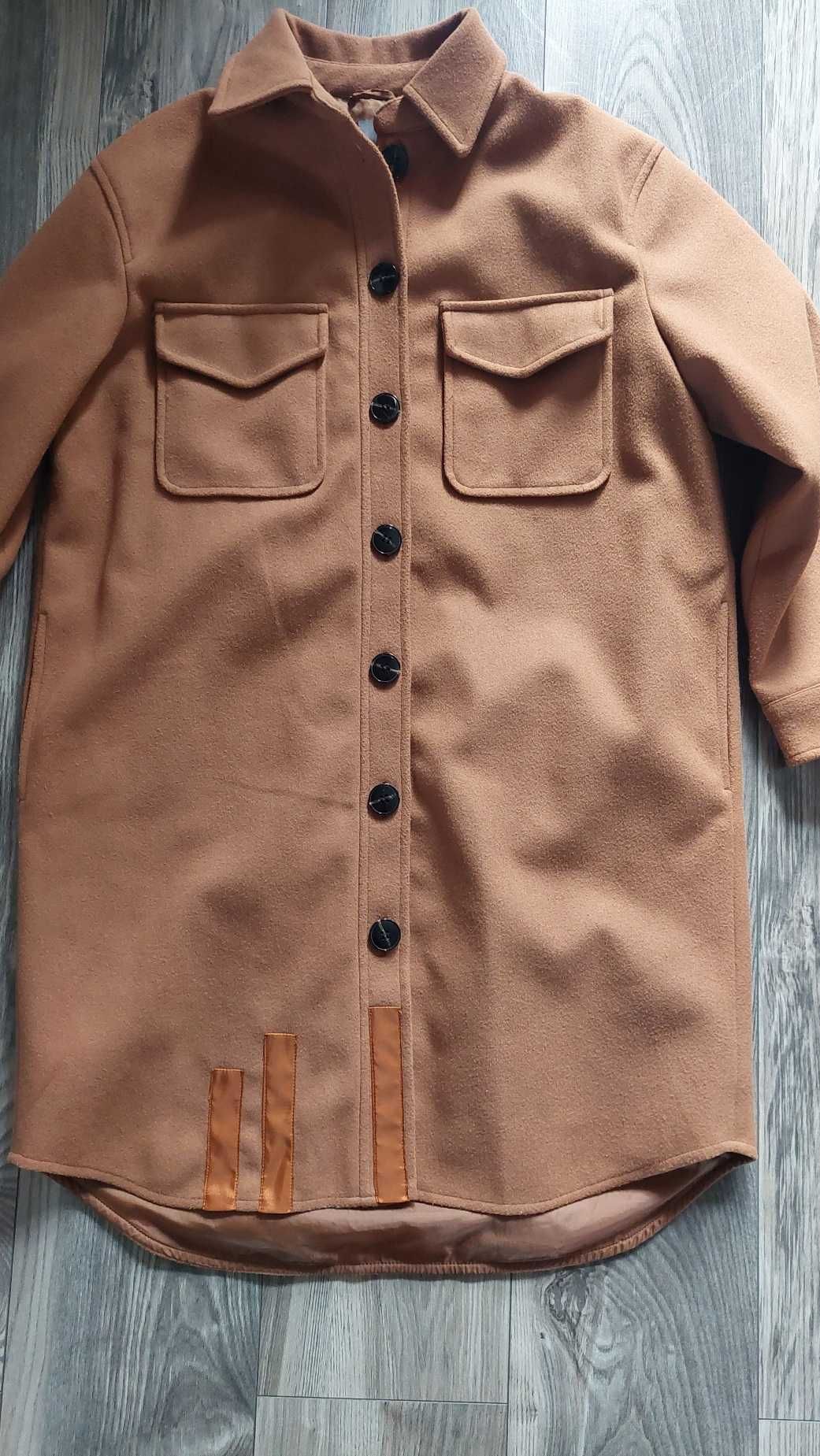 Primark brązowy płaszcz koszula M/L