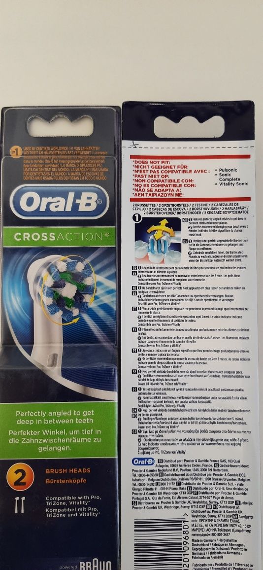 Насадки Oral b Braun по 2 шт для електричних зубних щіток Оригінал!
