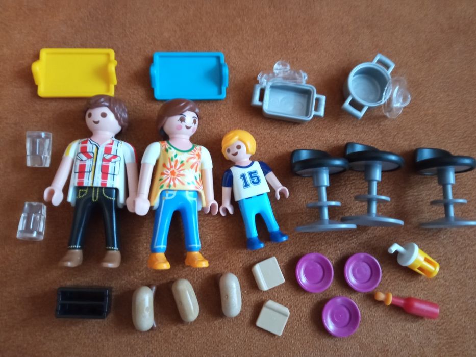 Playmobil klocki dla dzieci kuchnia/dom/walizka + gratis