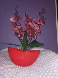 Nowy czerwony storczyk pięcio-pędowy orchidea kwiaty sztuczne