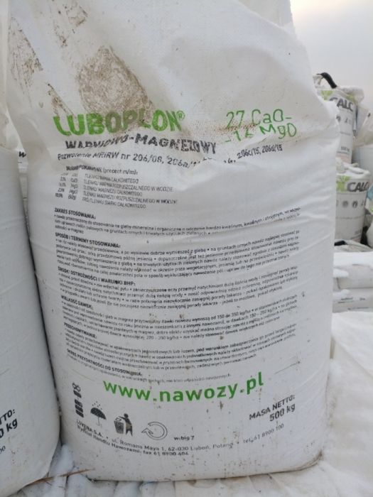 Wapno rolnicze Luboplon bb 600kg granulowane wapniowo magnezowe