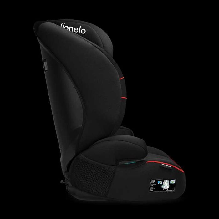 Fotelik samochodowy Lionelo Lars I-Size Sporty Black 15-36 kg
