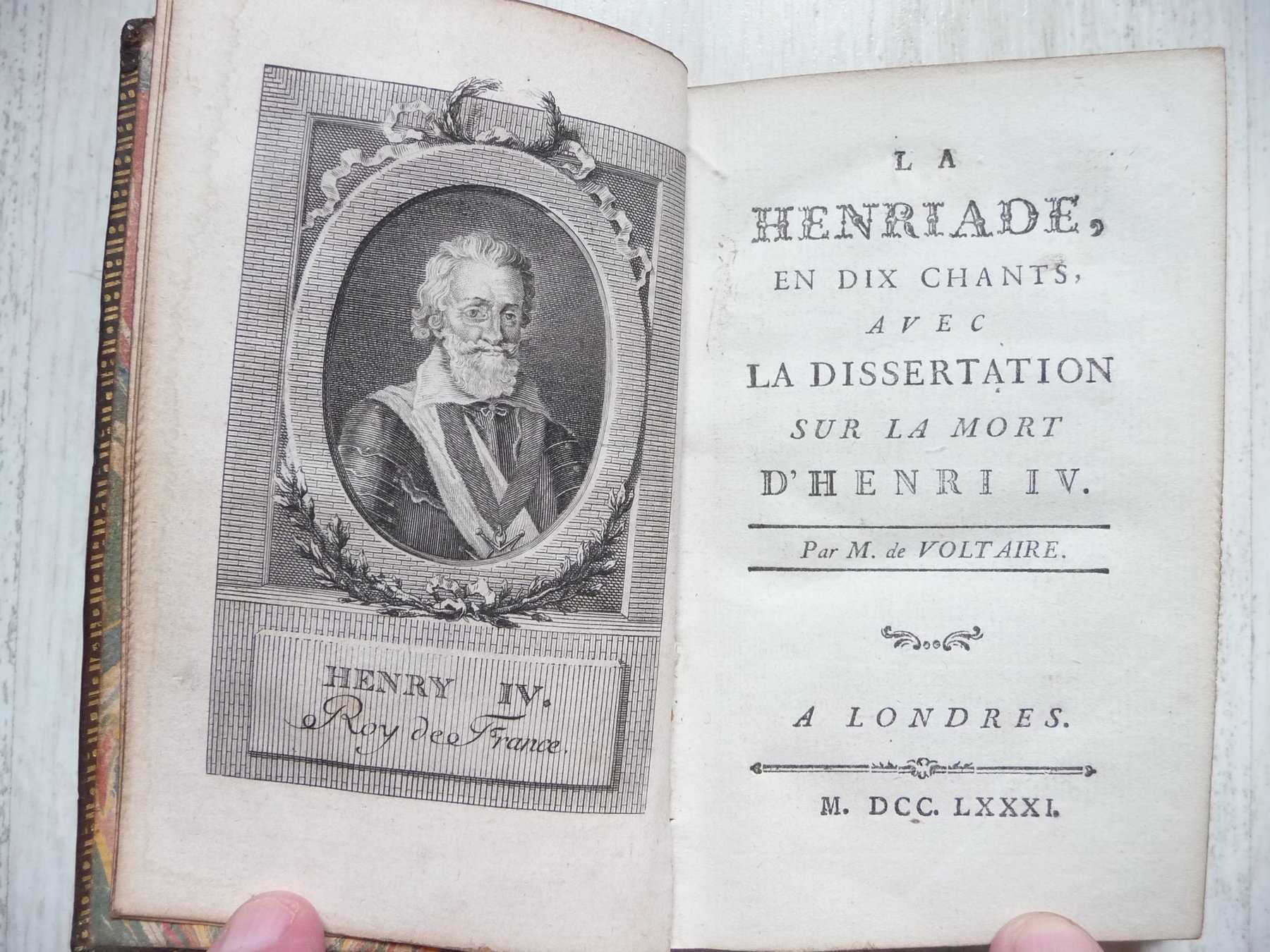 La Henriade poema épico do filósofo iluminista francês VOLTAIRE. 1781.