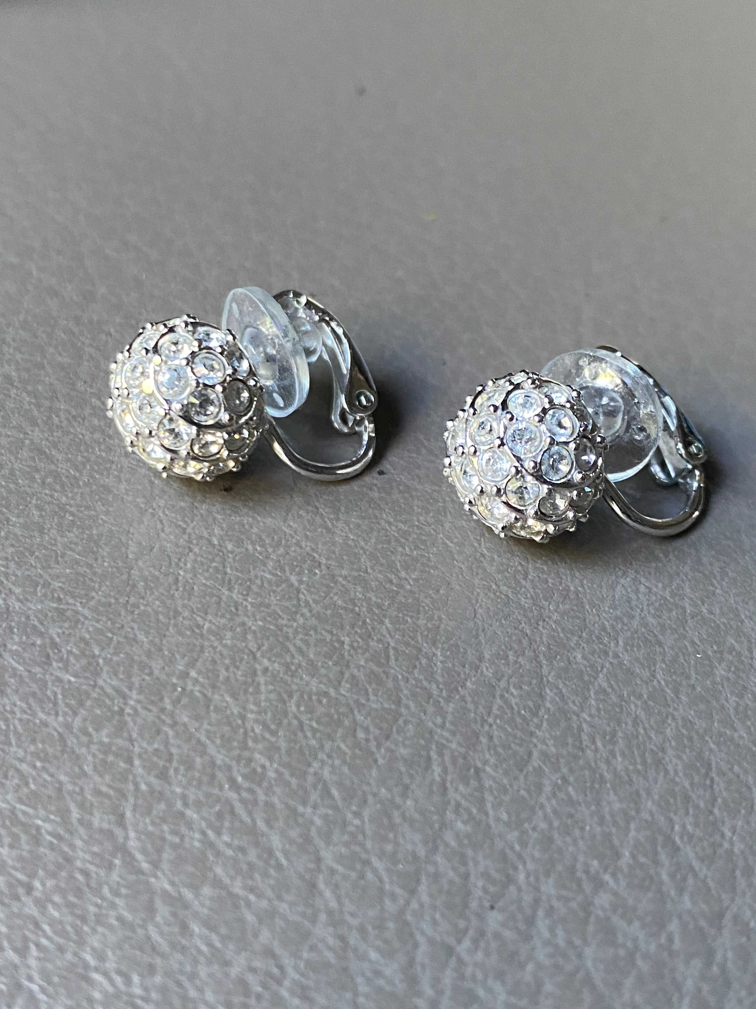 Swarovski - klipsy kulki z kryształkami - oryginalne - bez dziurek