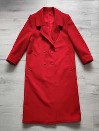 Czerwony płaszcz C&A wełna