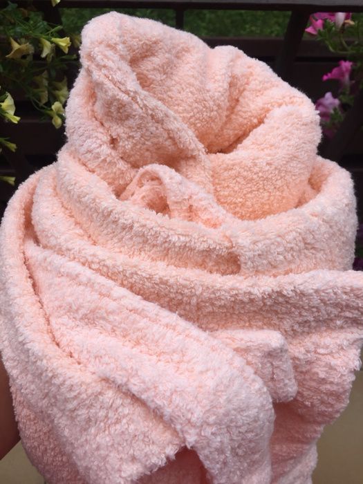 Blado pomarańczowy, długi szlafrok w roz. uniwersalnym