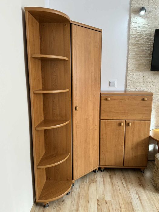 Zestaw mebli olchowych szafa regał barek stolik + pufy