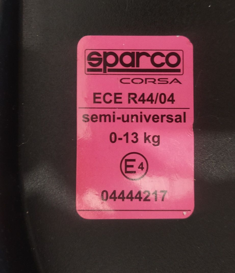 Fotelik Sparco 0-13kg + baza ISOFIX