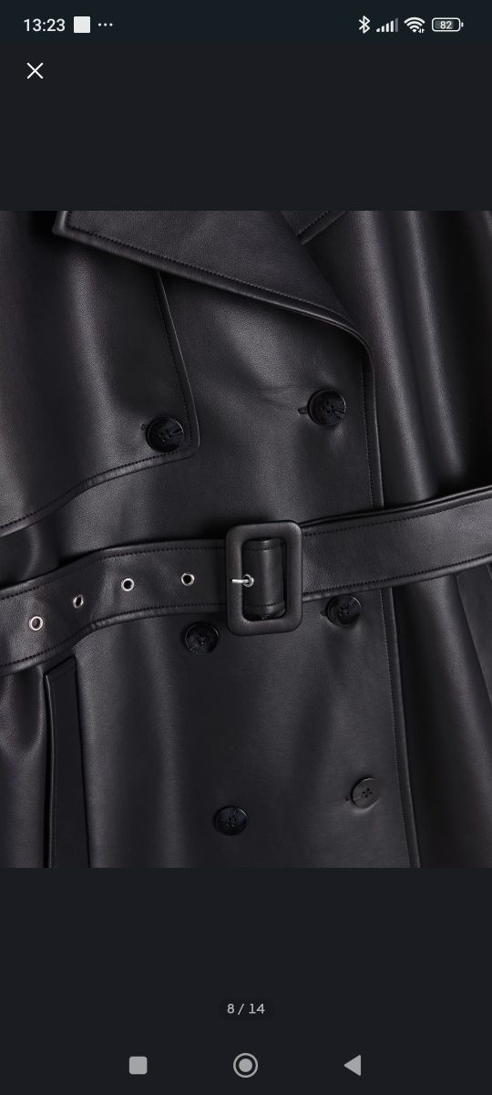 Hit maxi płaszcz czarny oversize Eco skórzany długi premium xl