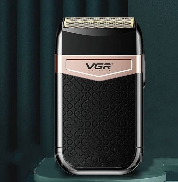 Профессиональный мощный шейвер бритва VGR V-331 Черный, аккумуляторный