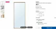 Espelho IKEA NISSEDAL – 65x150 cm (Como Novo)