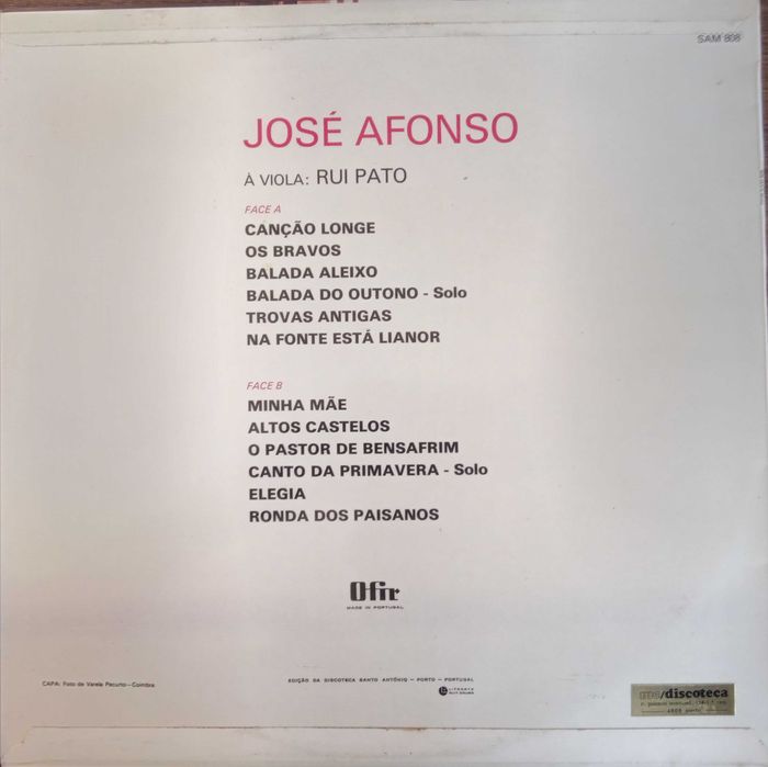 José Afonso	- - - - -		Baladas e Canções	- - - - -	LP