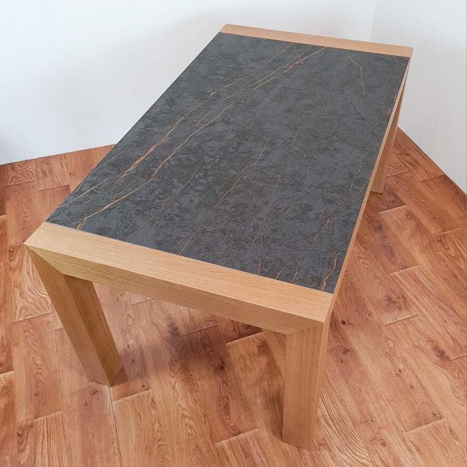 Stół z blatem kwarcowym + 6 krzeseł – elegancki i nowoczesny zestaw