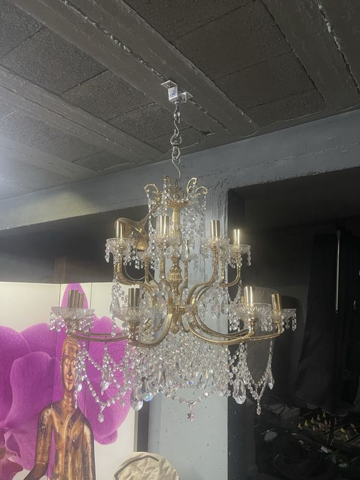 Candeeiro CristalLuz Vintage em Latão e Cristal