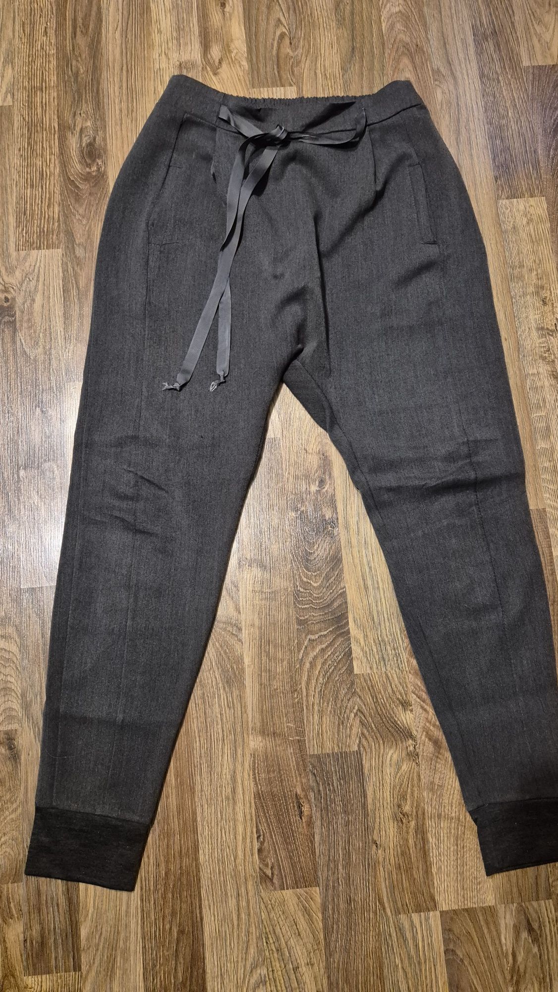 Made in Italy spodnie baggy M obniżony krok szare