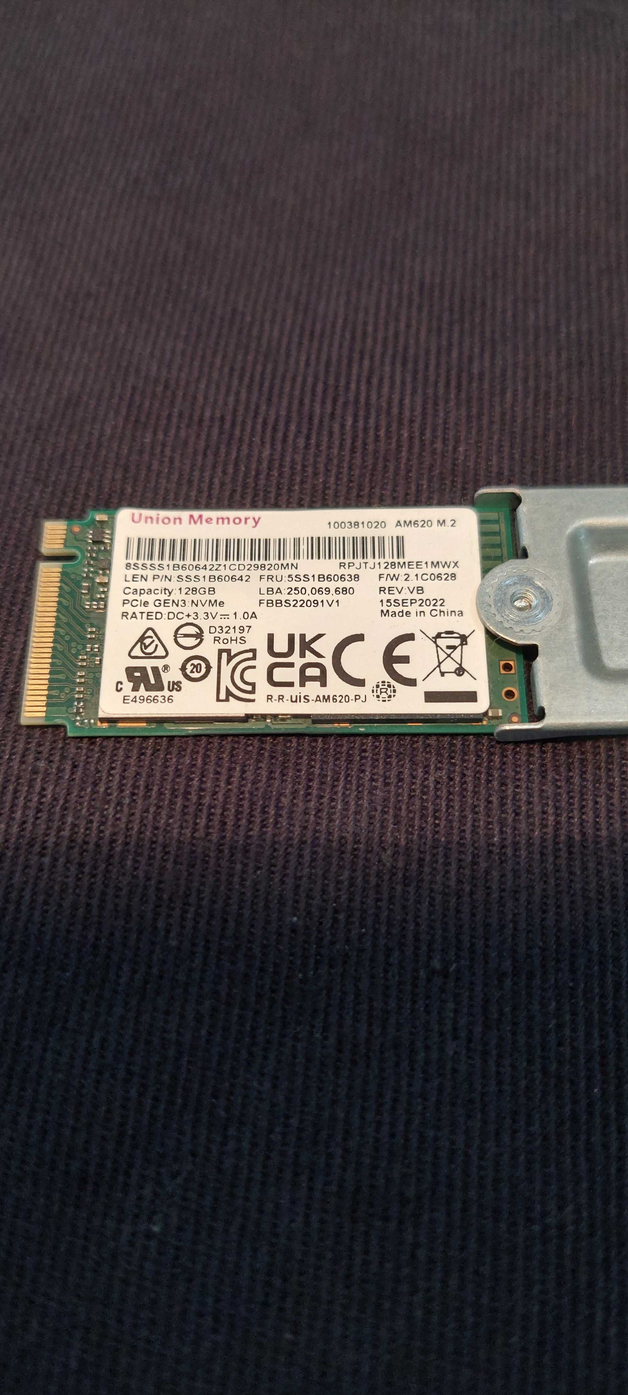 Union Memory 128GB M.2 PCI-e NVME SSD 42mm 2242 Form Factor M Key