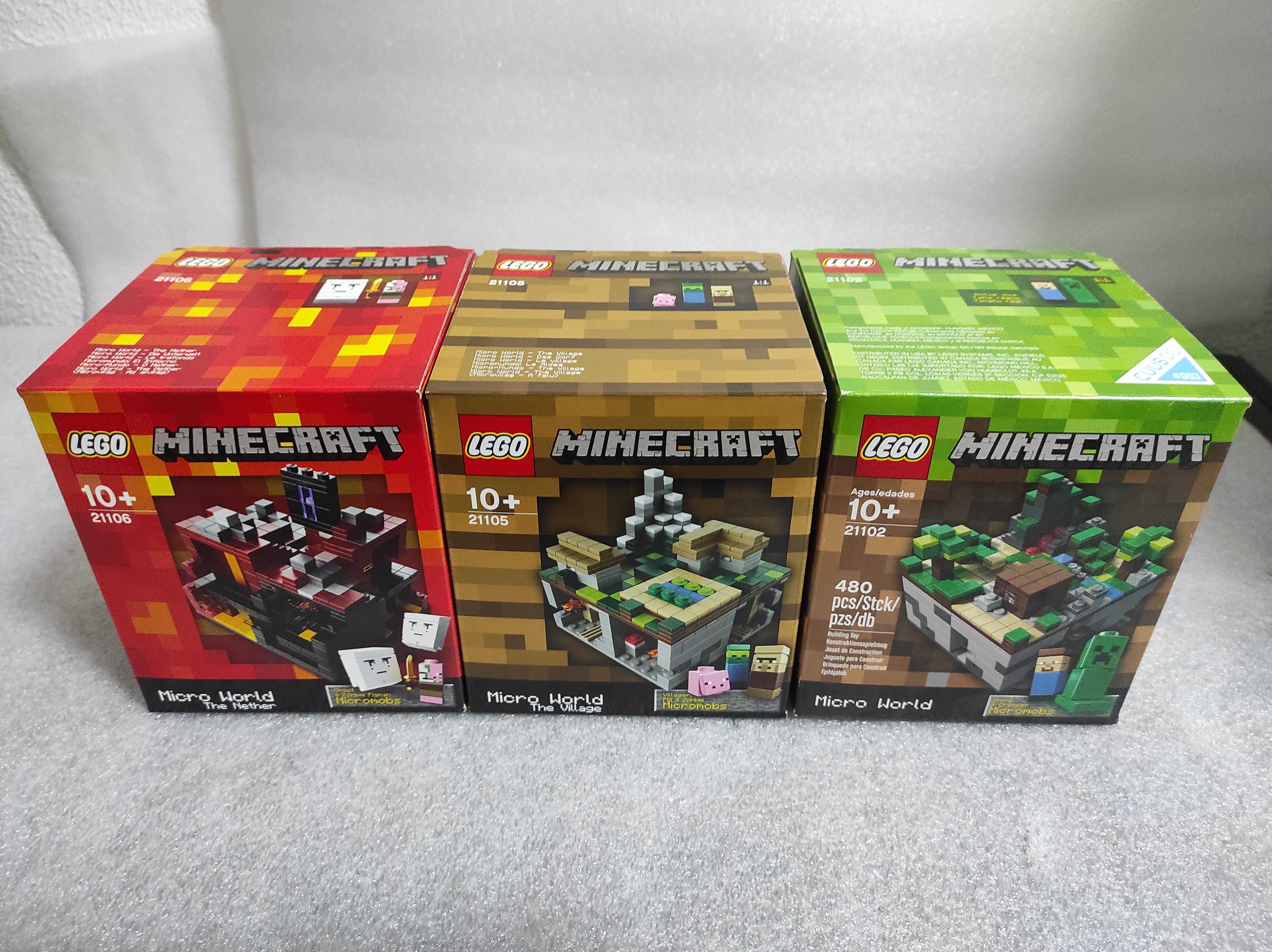 LEGO 21102 Minecraft The Forest 21105 The Village 21106 The Nether