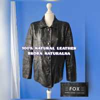Skórzana kurtka damska czarna 100% naturalna skóra owcza XL - 42