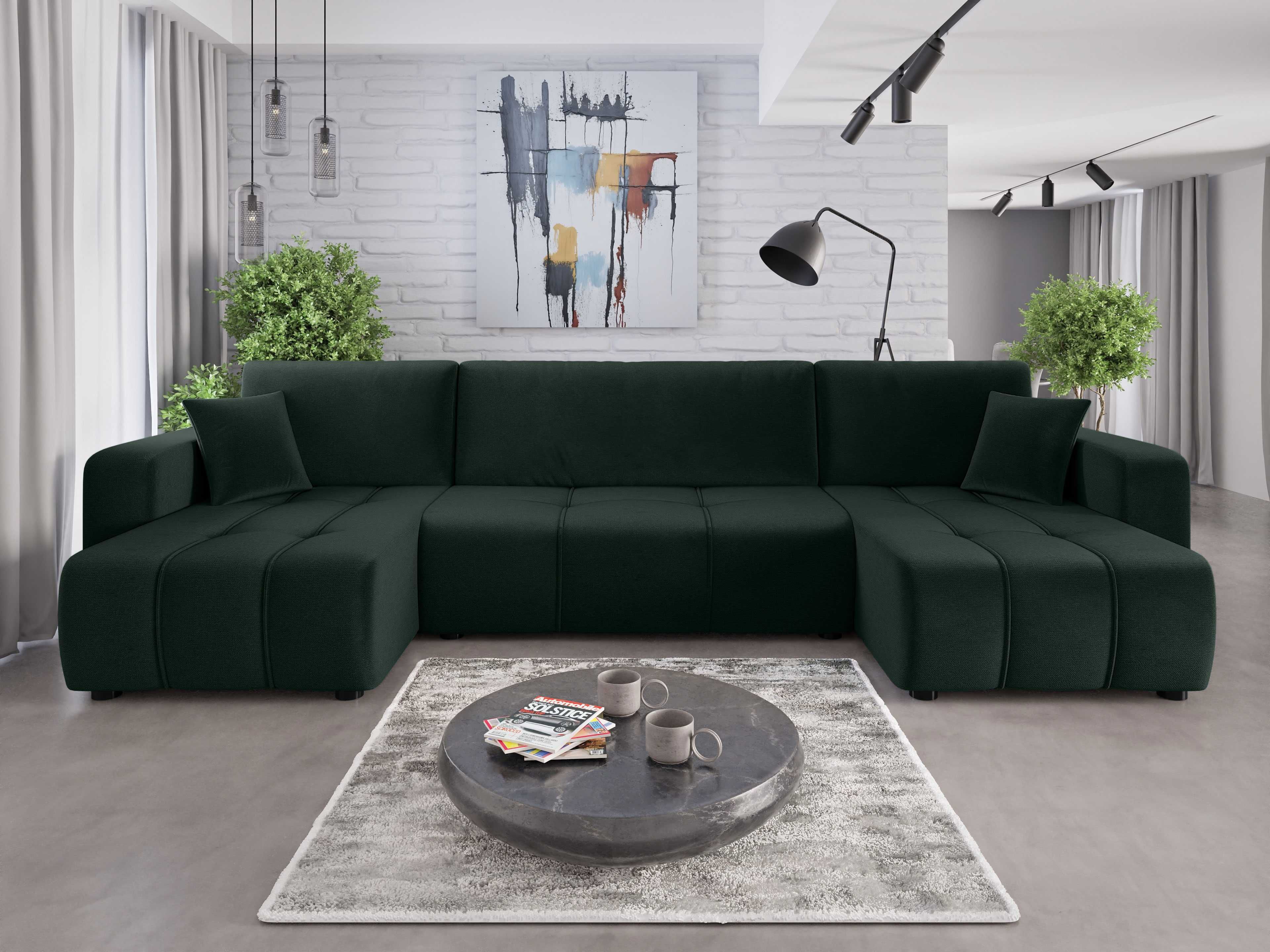 Narożnik Sofa Alice U funkcja spania pojemnik Kronos7 sprezyna falista