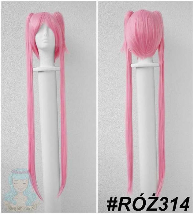 Sakura Miku Hatsune cosplay wig długa różowa peruka z kitkami vocaloid