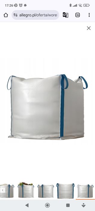Worek kontenerowy typu BigBag o wymiarach 90x90x120