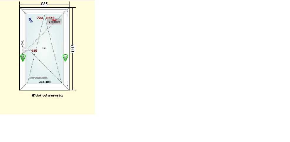 Okno Białe 835 mm x 1445 mm