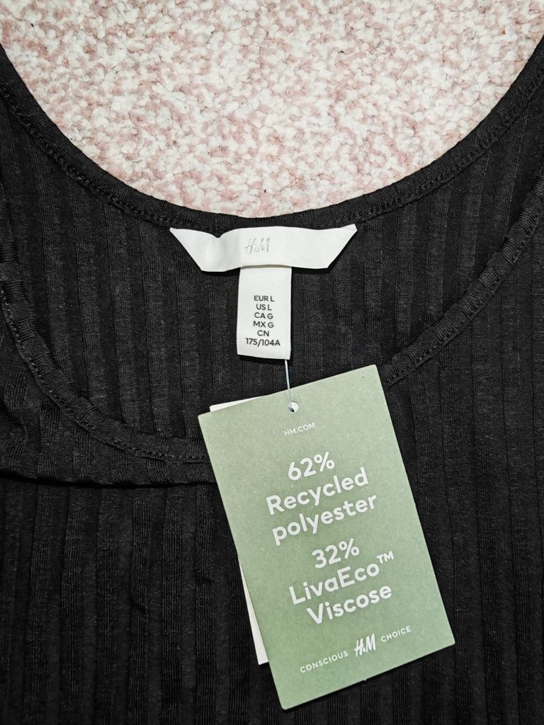 Nowy prążkowany damski top H&M rozmiar L z metką