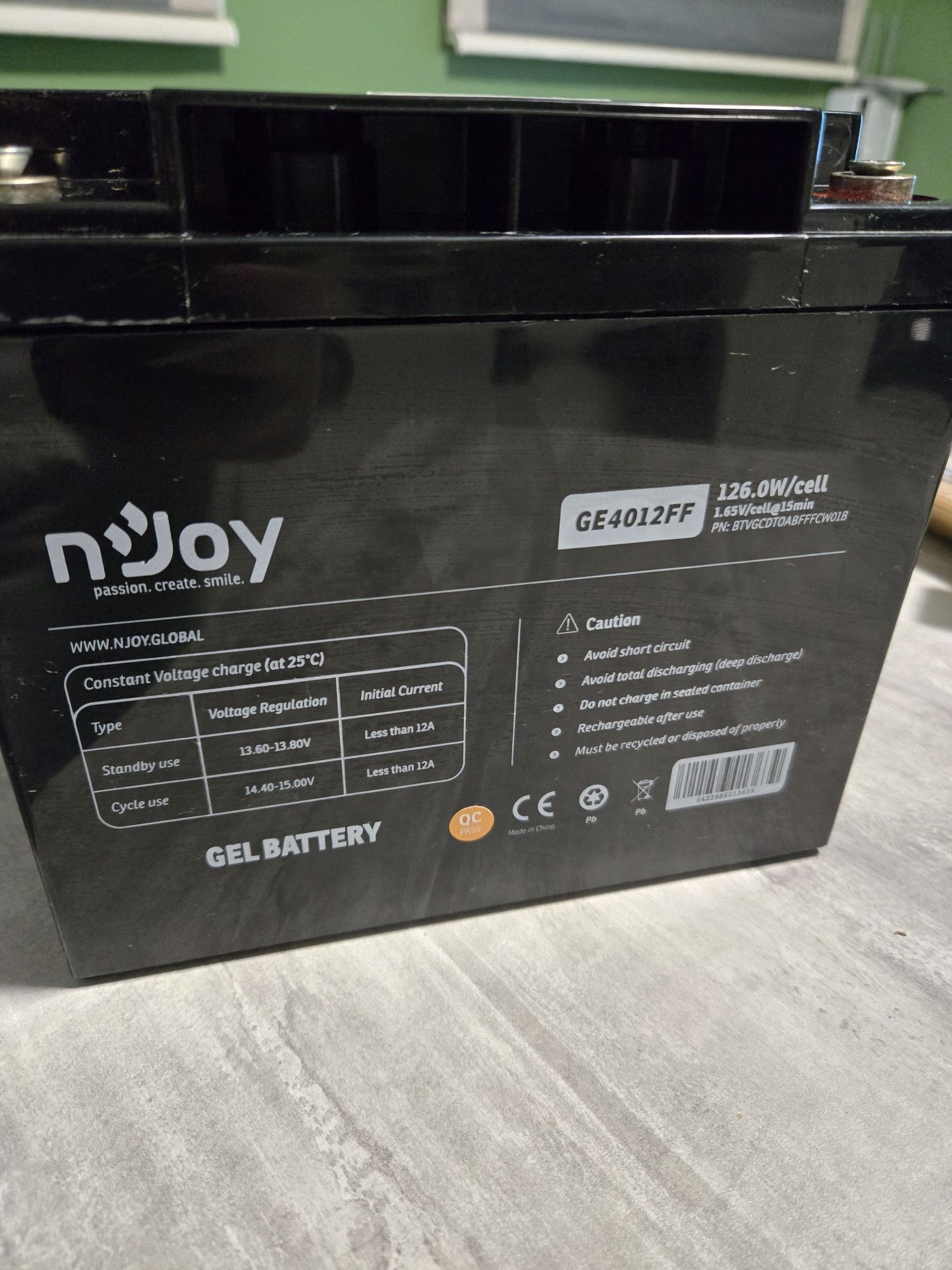Аккумуляторная батарея гелева gel NjoyF 12V 40AH