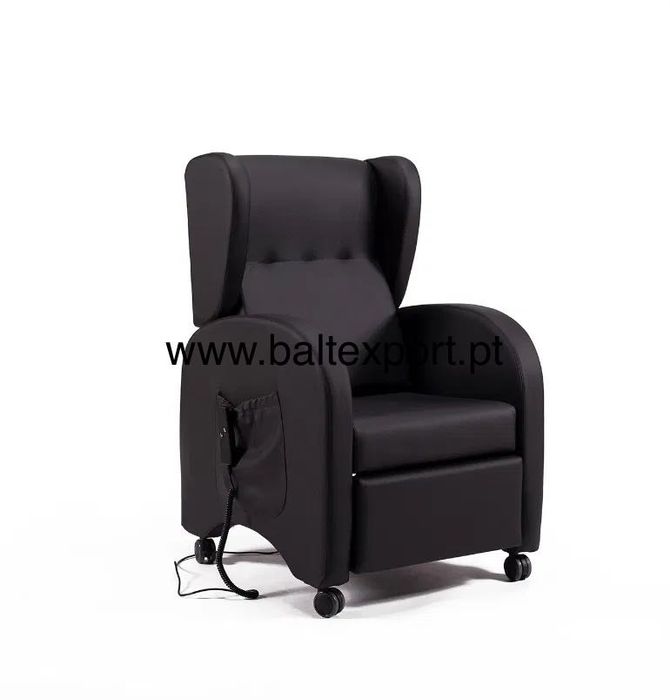 Poltrona Relax Reclinável Cadeirão Geriátrico Rev. Pele Sintética NOVO