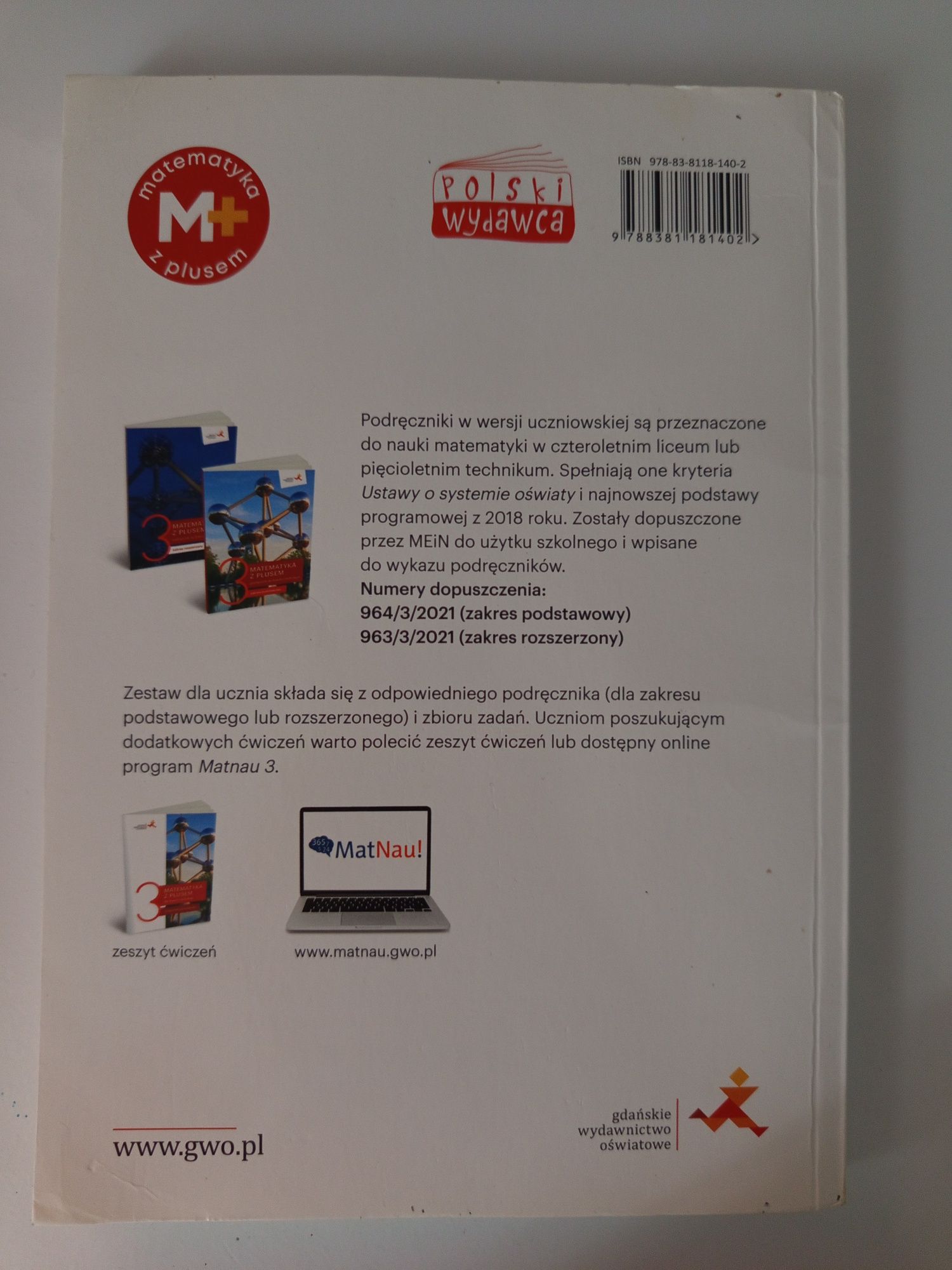 Matematyka z plusem 3 Zbiór zadań. Zakres podstawowy i rozszerzony.
