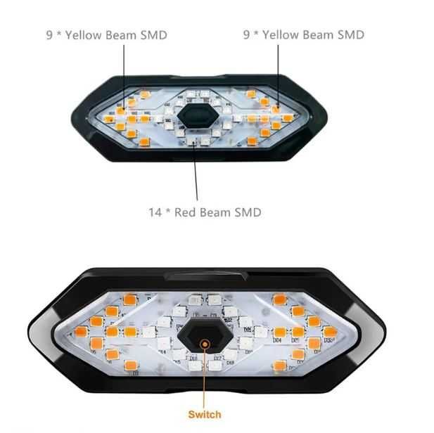 Kierunkowskazy bezprzewodowe do roweru LED pilot USB