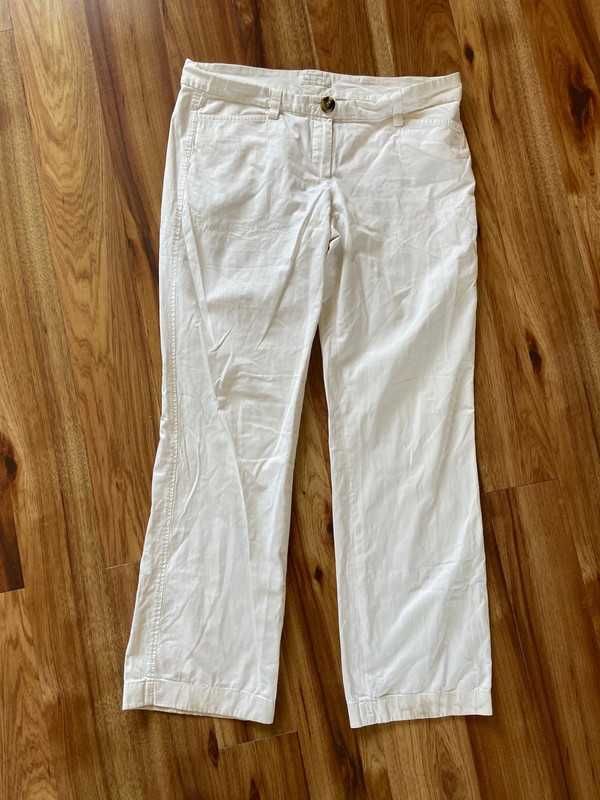 Xl massimo dutti 42 44 biale szerokie spodnie material +size dzwony