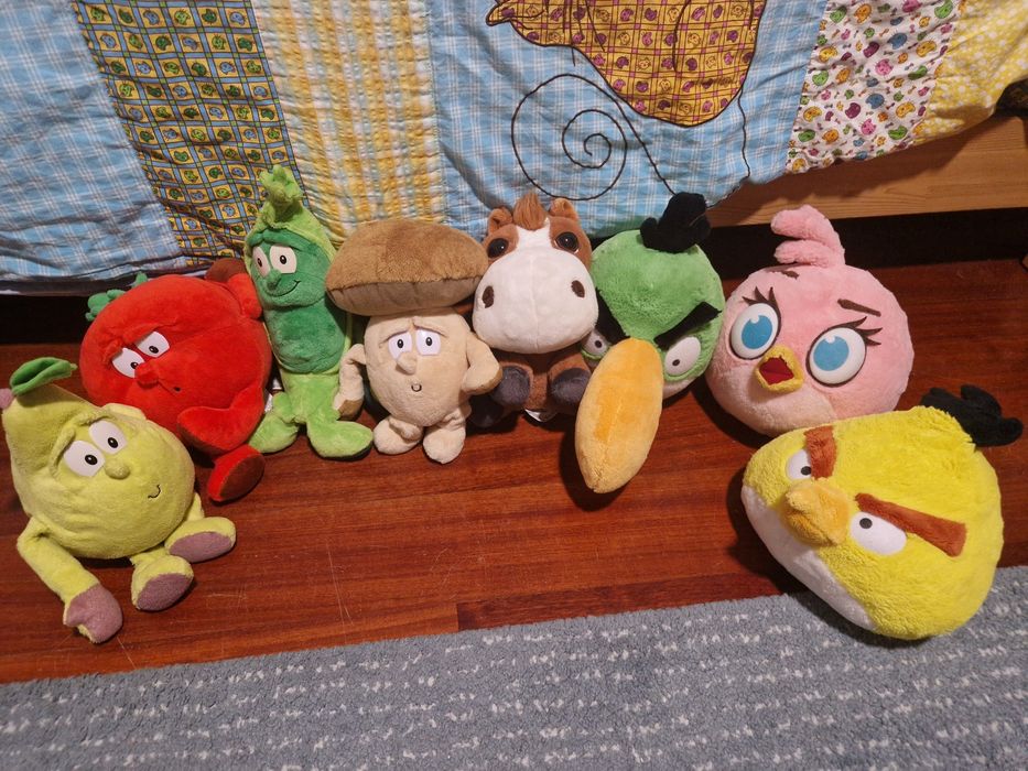 Peluches lidl frutas, animais quinta e hungry birds