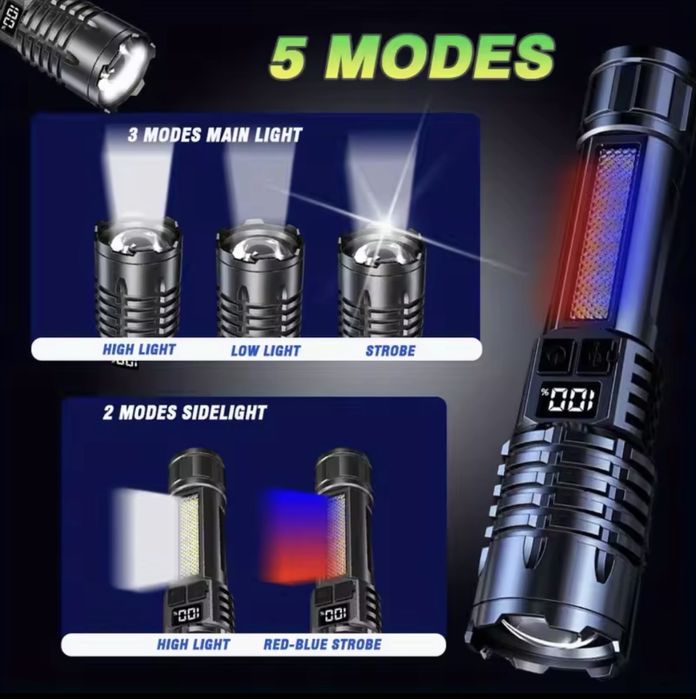 Lanterna LED com 5 modos