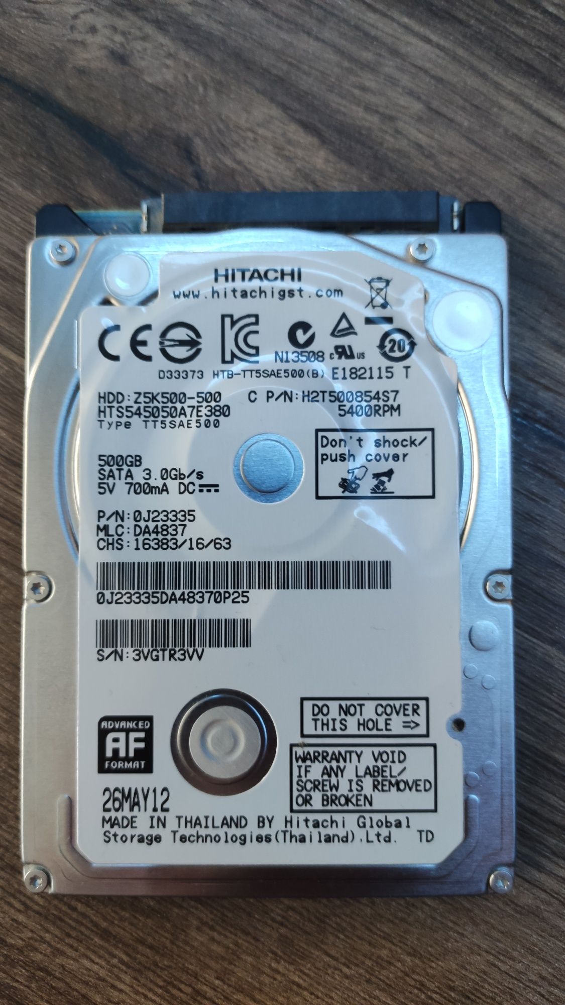 Жесткий диск Hitachi HGST Travelstar 1TB 500Gb