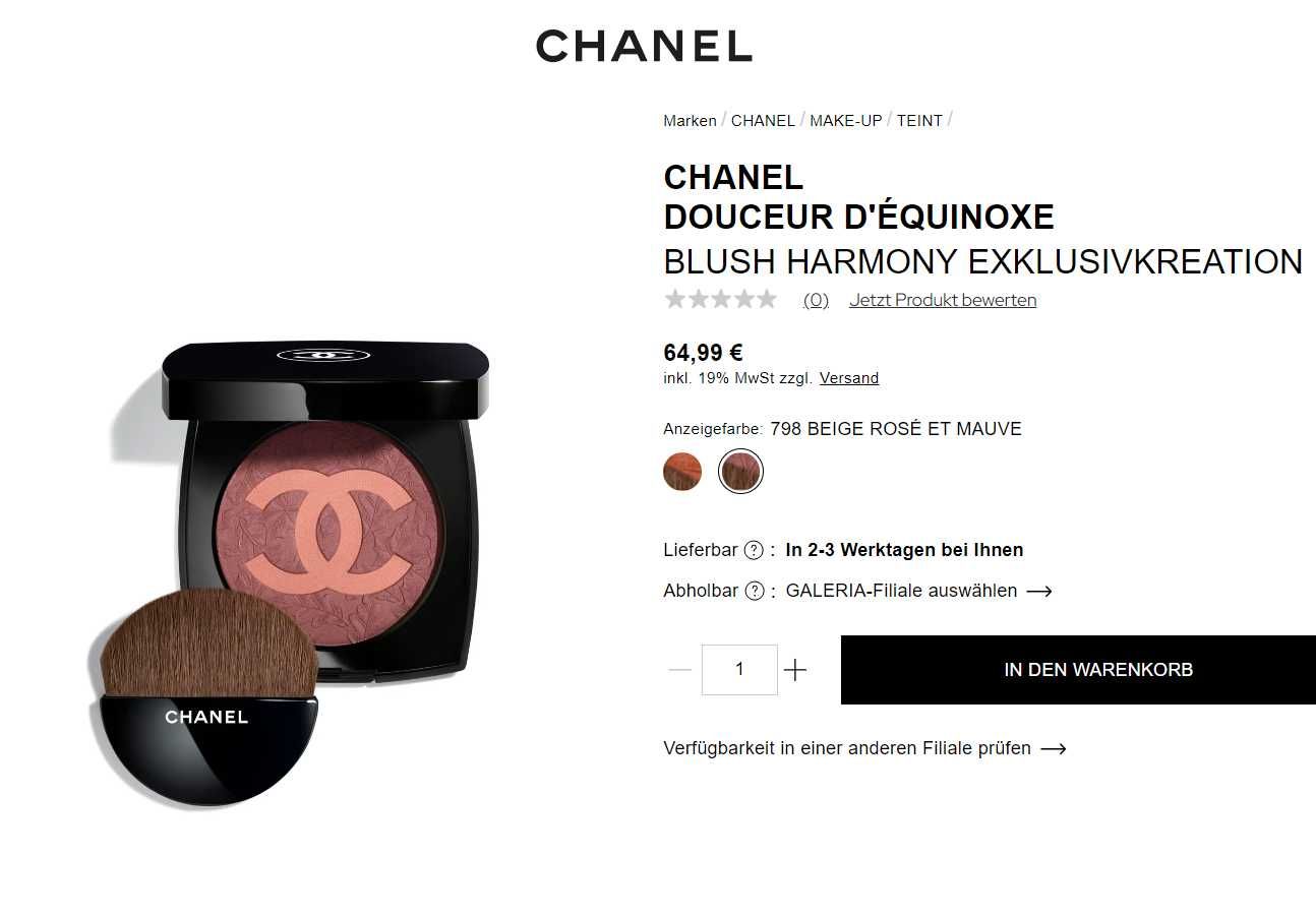 Рум'яна для обличчя Chanel Douceur D'equinoxe Exclusive Creation