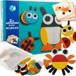 Układanka drewniana puzzle Kruzzel 22426 geometryczne figury zwierząt