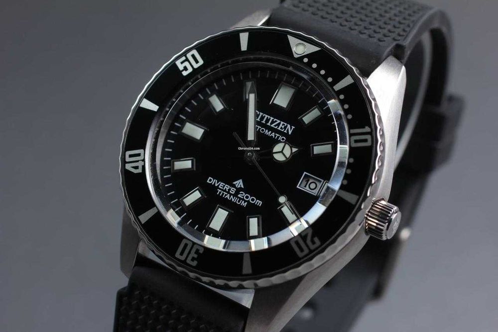 Титановые 200м дайверы Citizen NB6021-17E Сапфир механика автоподзавод